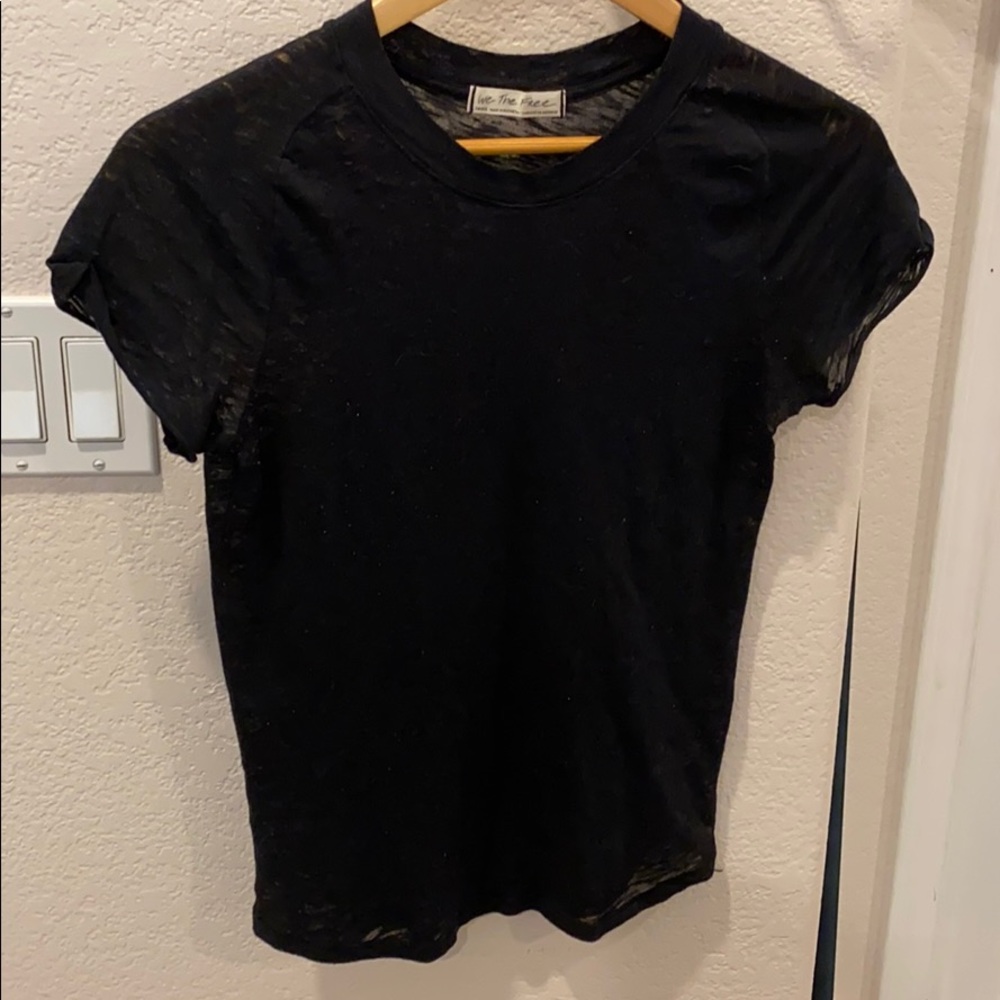Free People black tee size S (see thru material)